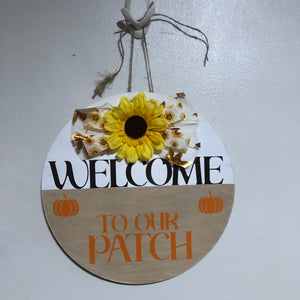 Welcome to our Patch Fall Front Door Plaque