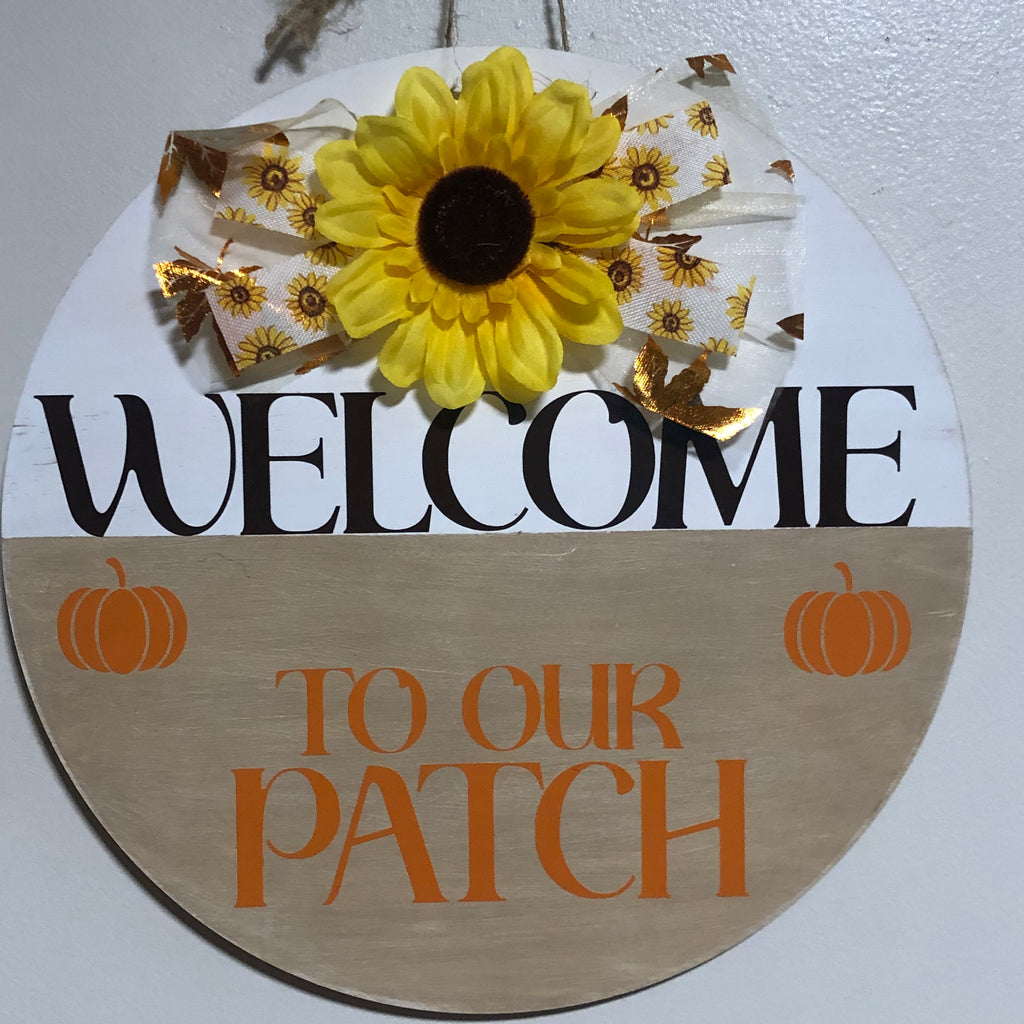 Welcome to our Patch Fall Front Door Plaque