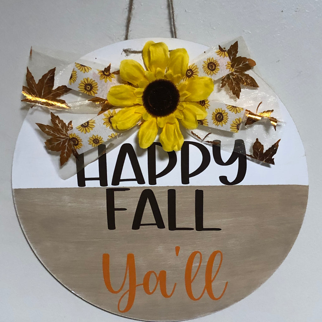 Happy Fall Ya’ll front Door/Wall Plaque