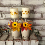 Hello Fall Candle and Wine Glass  (set of 2)