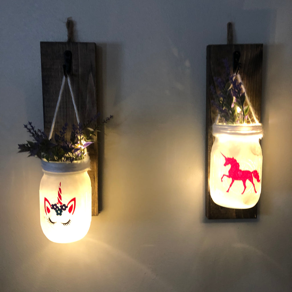 Girl’s Lighted Unicorn/Fairy Wall Sconces (set of 2) - An Elegant Expression, LLC