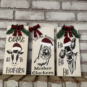 Farmhouse Christmas Rooster-Heifer-Bull - An Elegant Expression, LLC