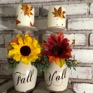 Fall Y’all Thanksgiving Candle Holders (set of 2) - An Elegant Expression, LLC