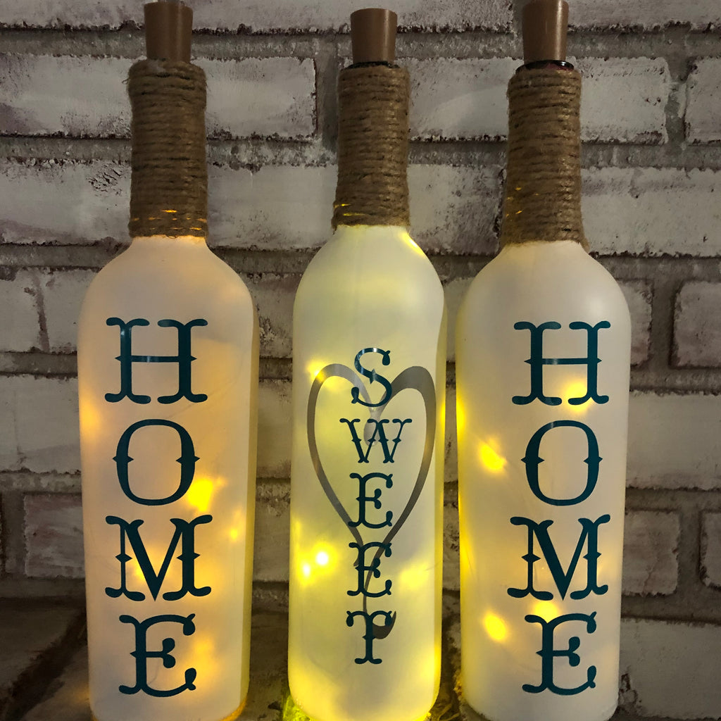 Teal Home sweet Home Night Light Bottle Set - An Elegant Expression, LLC