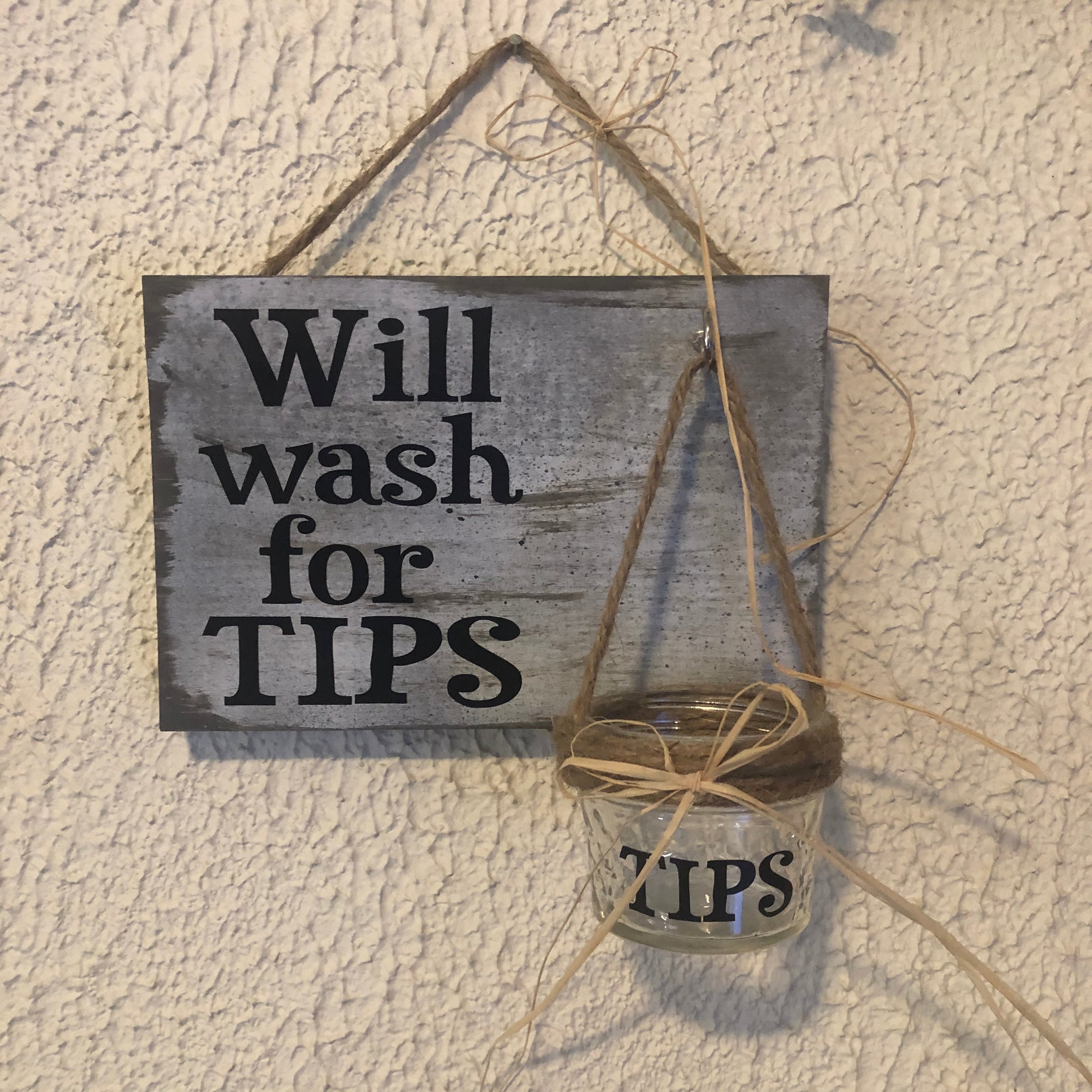 Will Wash for Tips Laundry Room Plaque - An Elegant Expression, LLC