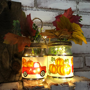 Red Truck Fall/Pumpkin Sconce (set of 2) or Replacement Jars - An Elegant Expression, LLC