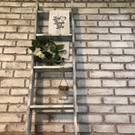 White Washed Live Laugh Love Blanket Ladder - An Elegant Expression, LLC