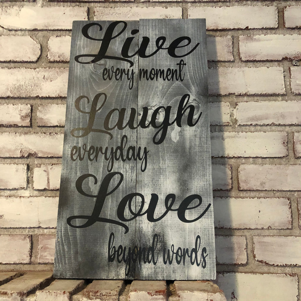 White Washed Live Laugh Love Hanging Wall Plaque - An Elegant Expression, LLC