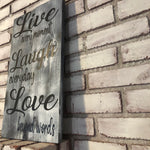 White Washed Live Laugh Love Hanging Wall Plaque - An Elegant Expression, LLC
