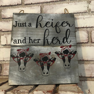 Just a Heifer and her Herd wall Plaque - An Elegant Expression, LLC