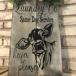 Same Day Service HEIFER PLEASE Laundry Room Wall Plaque - An Elegant Expression, LLC
