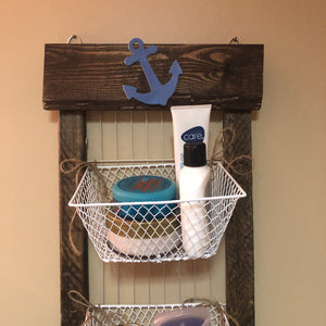 Nautical Bathroom Basket Organizer - An Elegant Expression, LLC