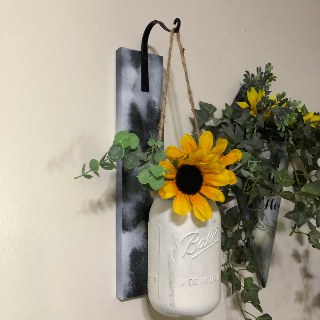 Farmhouse Lighted Mason Jar Hanging Wall Sconce - An Elegant Expression, LLC
