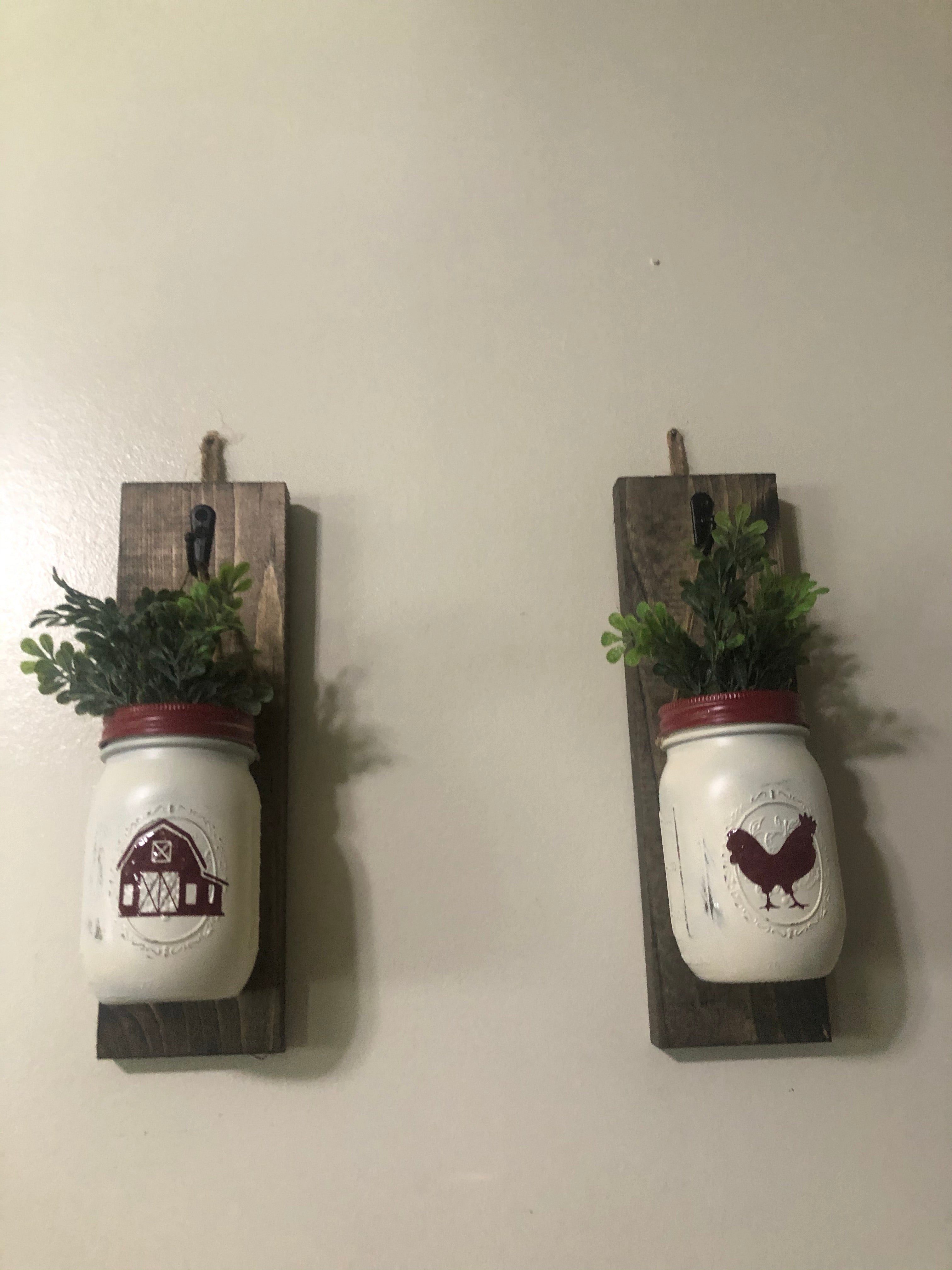 Rooster and Red Barn Lighted Wall Sconces (set of 2) - An Elegant Expression, LLC